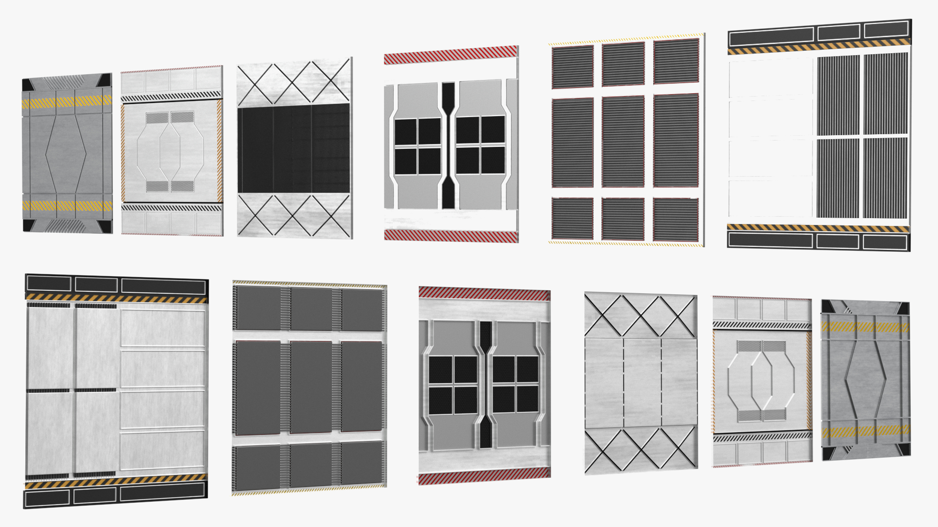 Futuristic Floor Panels Set 3D