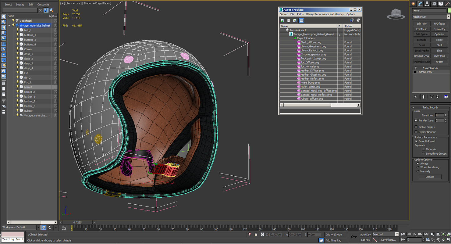 3D Vintage Motorcycle Helmet Generic model