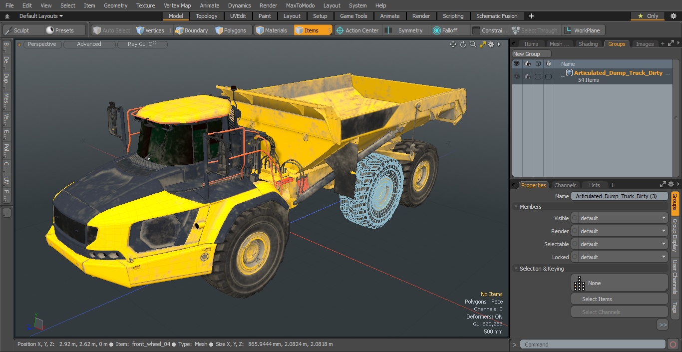 3D Articulated Dump Truck Dirty model