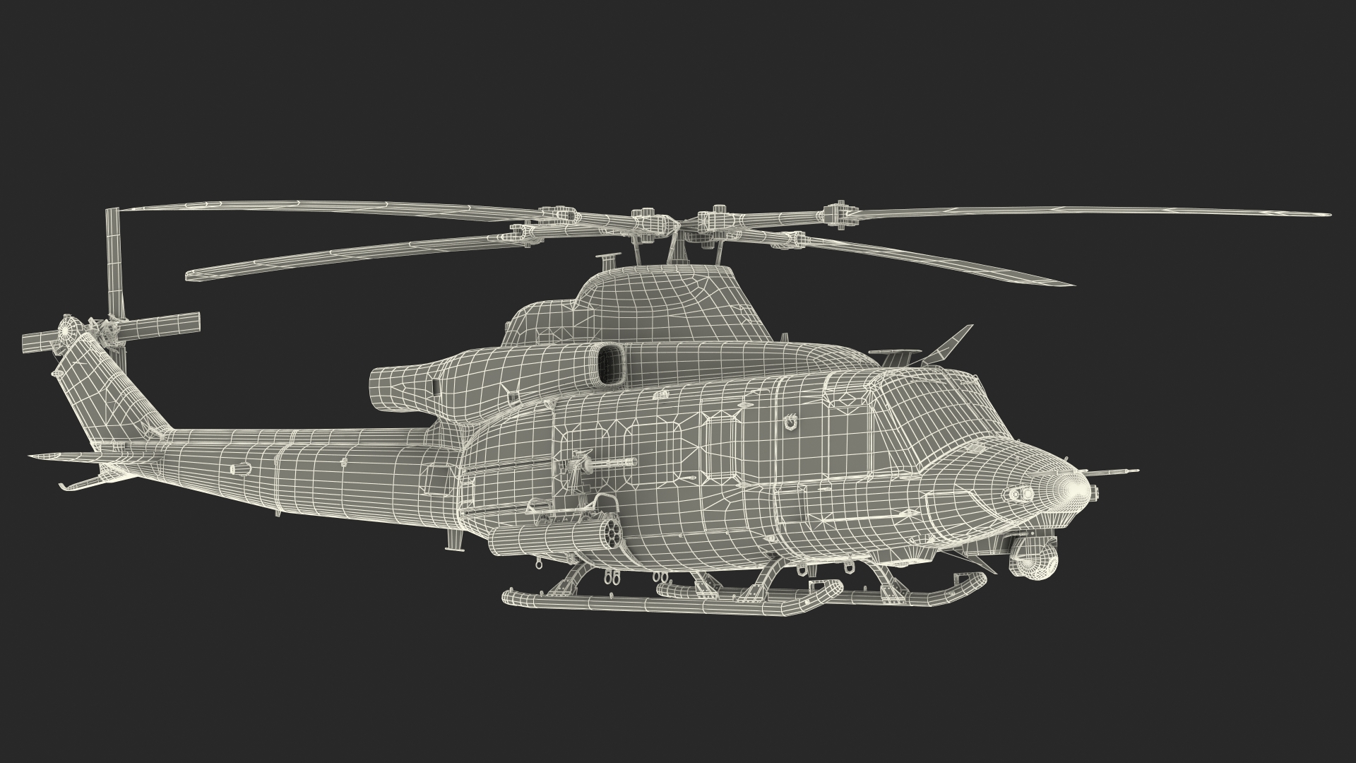 3D Military Medium Utility Helicopter Exterior Only model