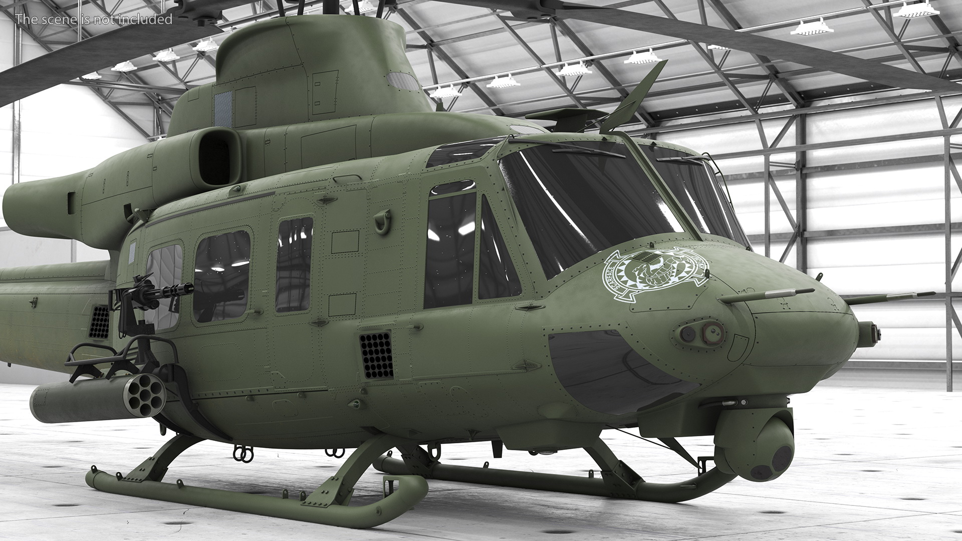 3D Military Medium Utility Helicopter Exterior Only model