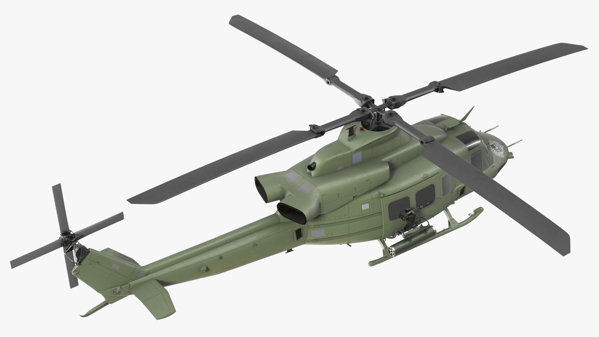 3D Military Medium Utility Helicopter Exterior Only model