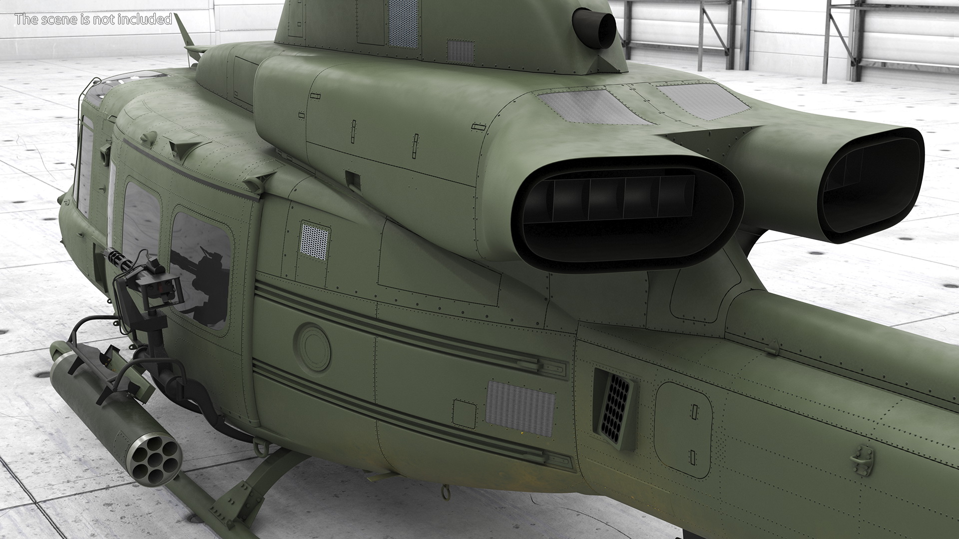3D Military Medium Utility Helicopter Exterior Only model