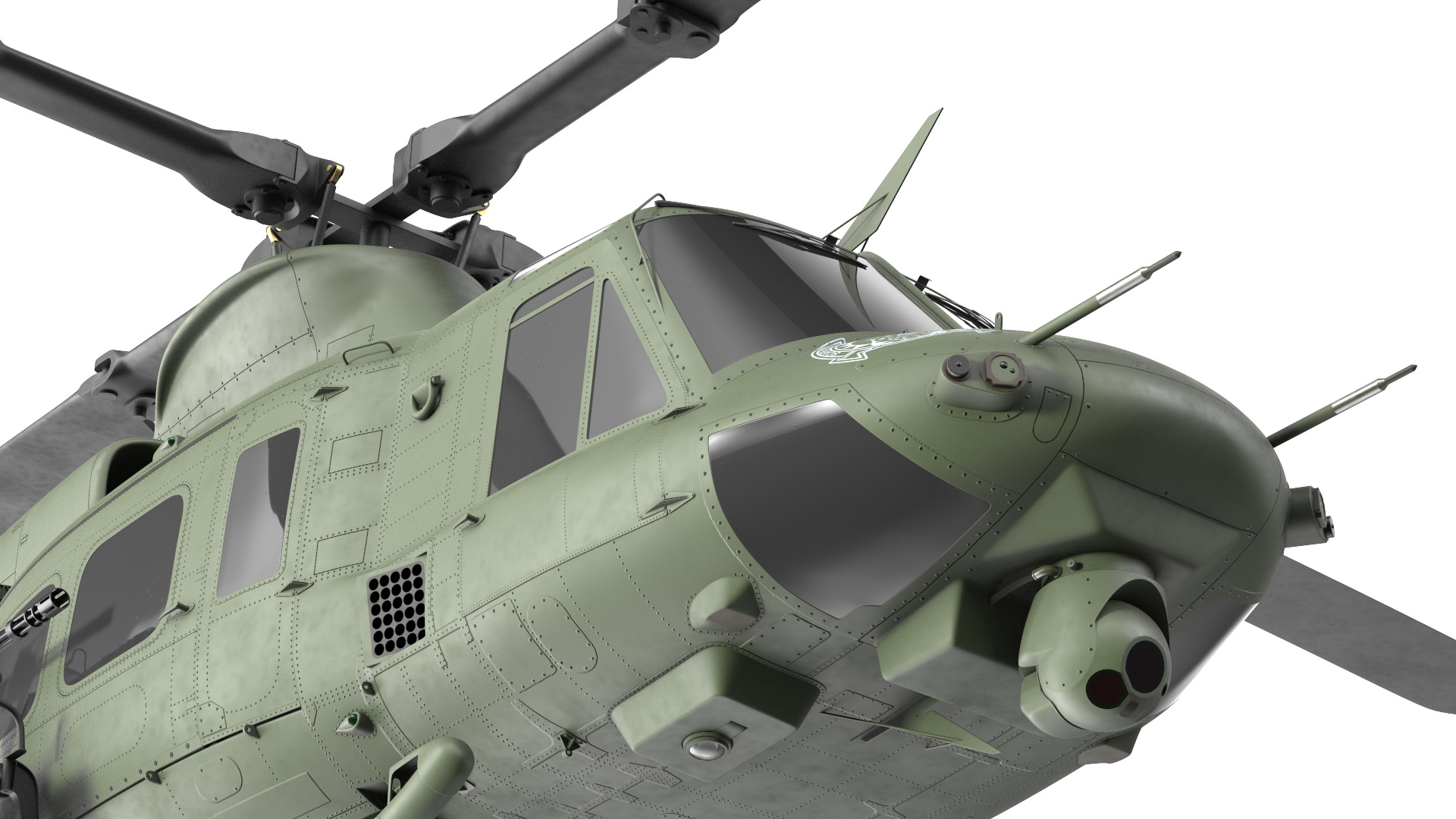 3D Military Medium Utility Helicopter Exterior Only model