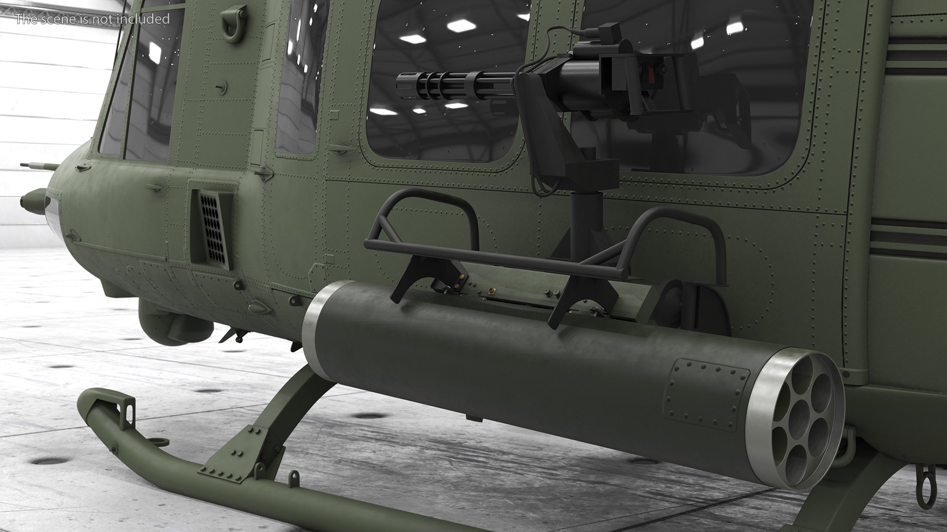 3D Military Medium Utility Helicopter Exterior Only model