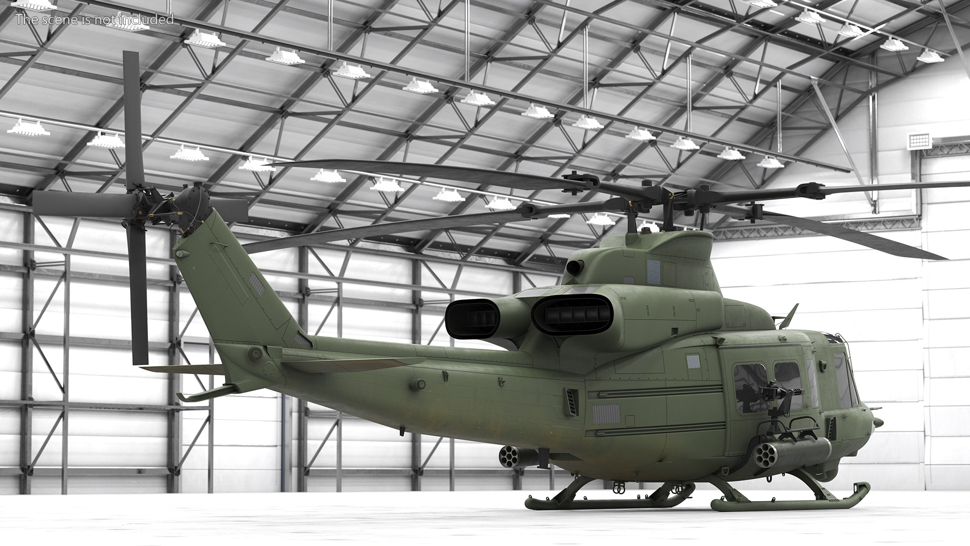 3D Military Medium Utility Helicopter Exterior Only model