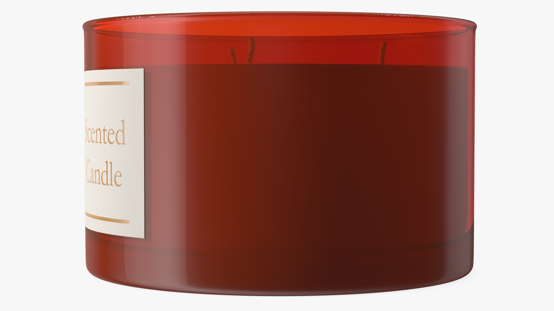 3D Scented Candle Red with 3 Wicks