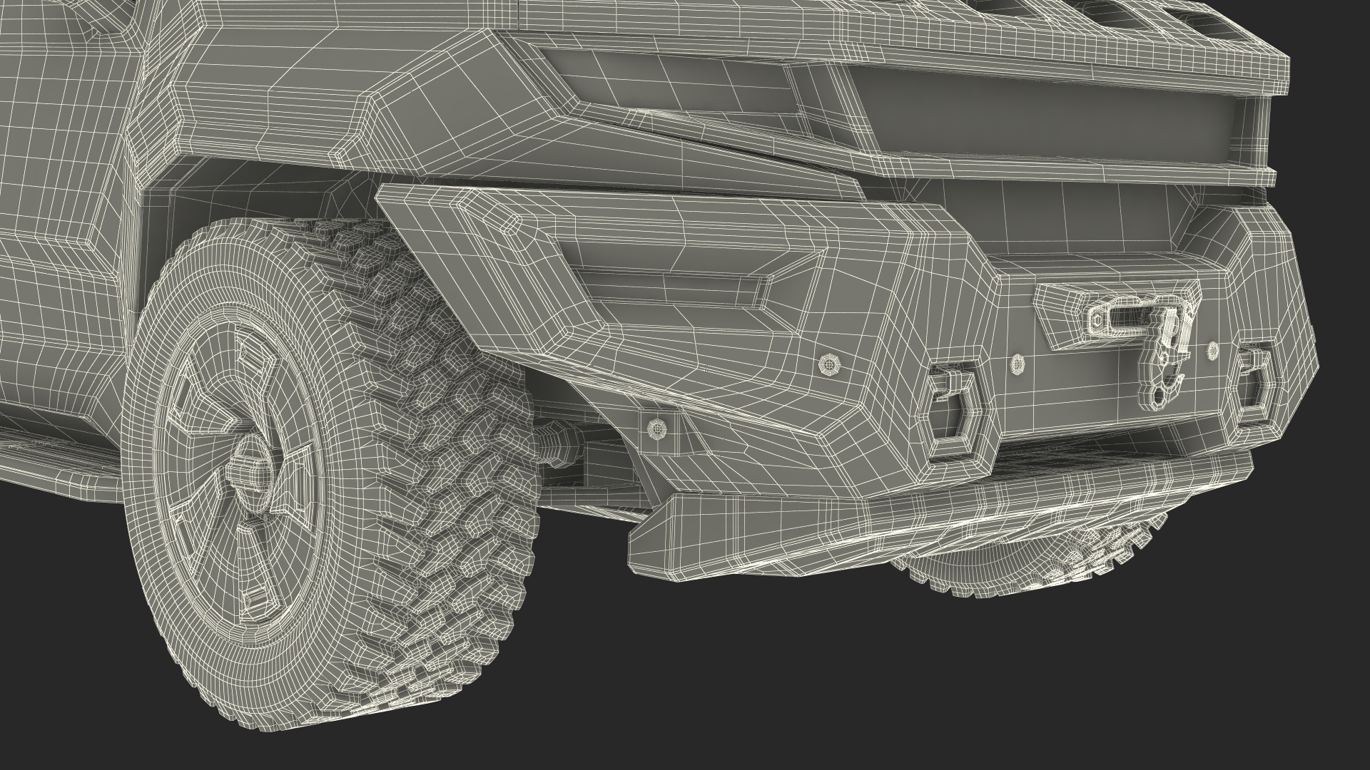Armored Sand Colored SUV with Lights On 3D model
