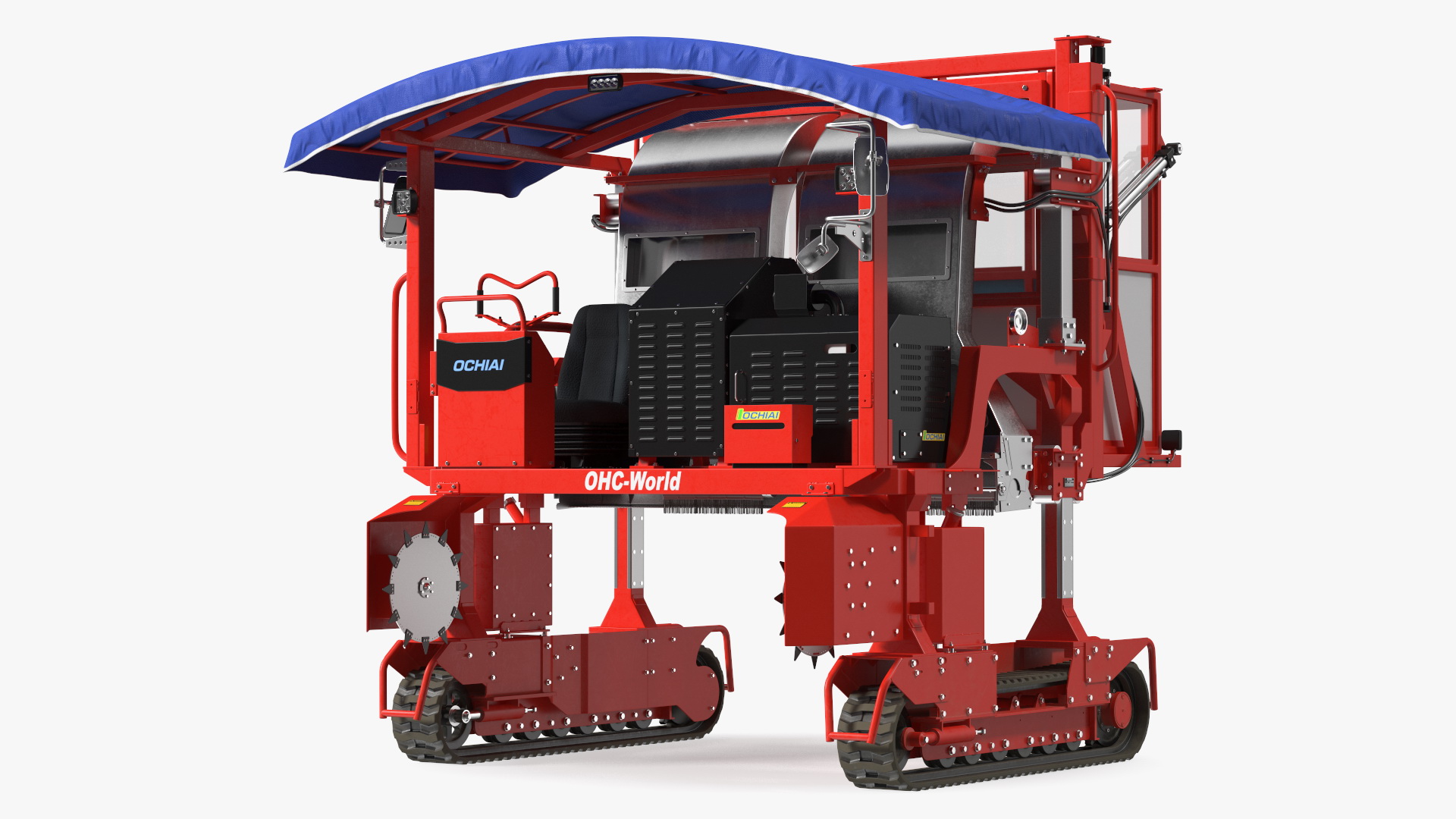 Self Propelled Tea Harvester Ochiai OHC-W Rigged for Cinema 4D 3D