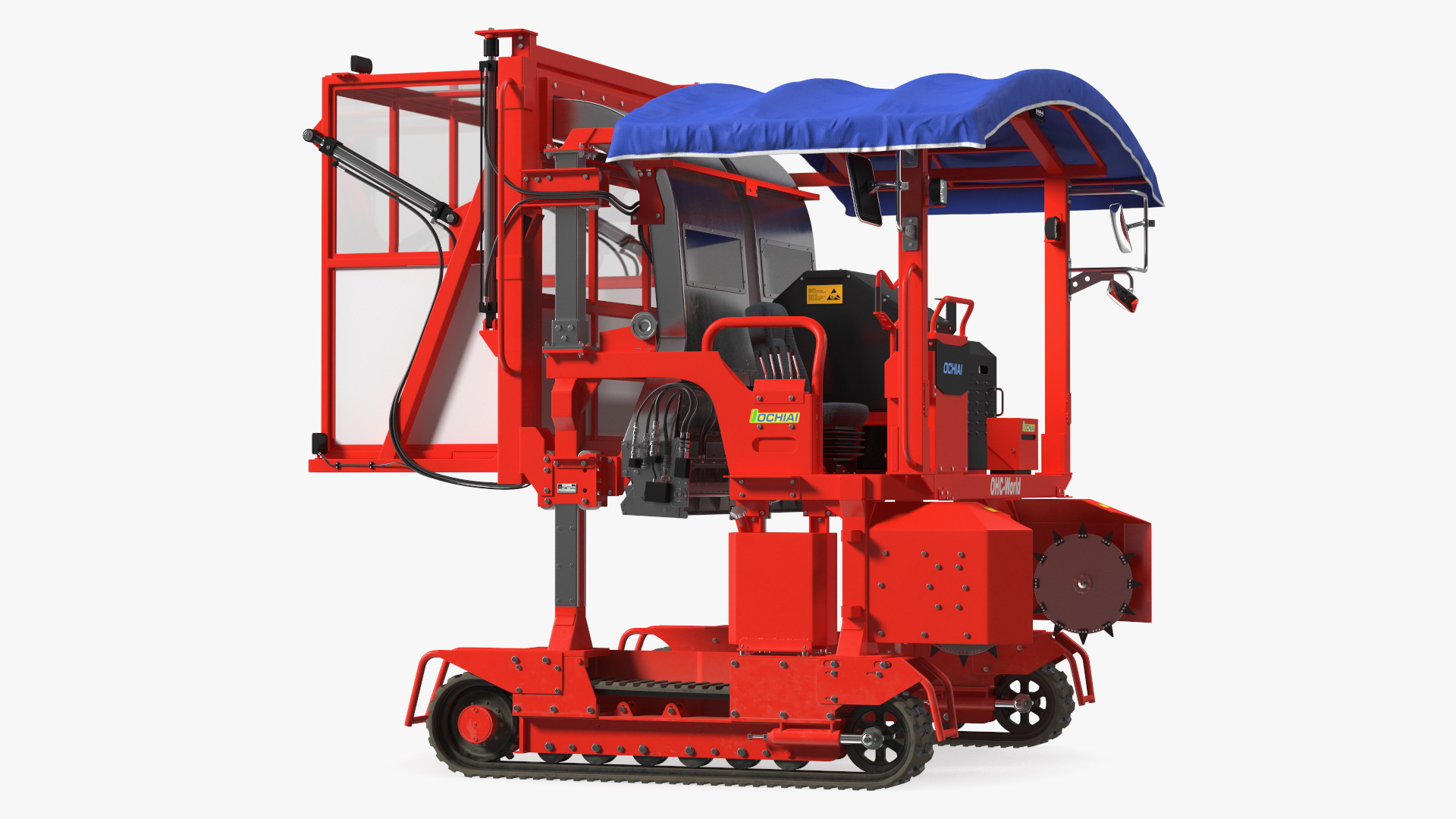 Self Propelled Tea Harvester Ochiai OHC-W Rigged for Cinema 4D 3D