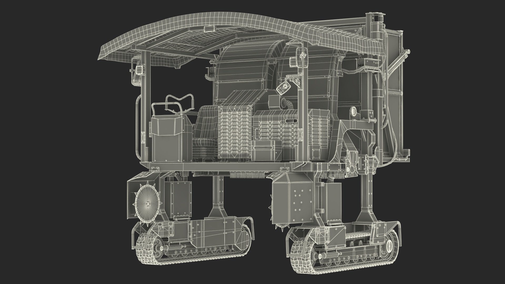 Self Propelled Tea Harvester Ochiai OHC-W Rigged for Cinema 4D 3D