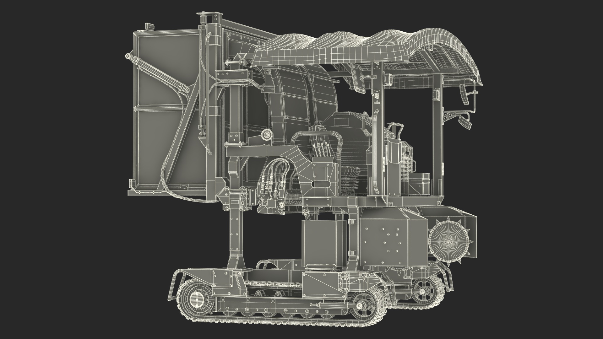 Self Propelled Tea Harvester Ochiai OHC-W Rigged for Cinema 4D 3D