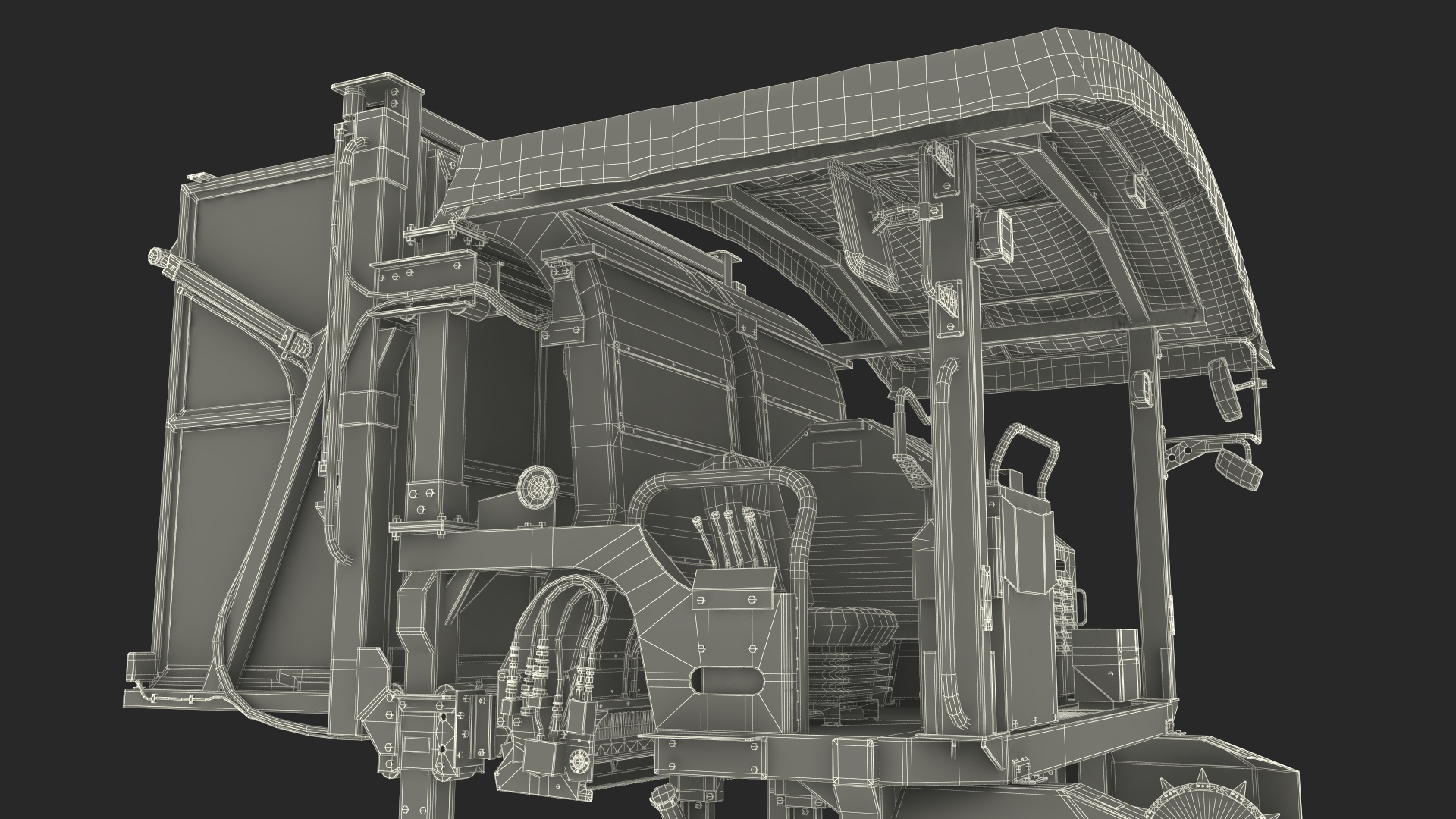 Self Propelled Tea Harvester Ochiai OHC-W Rigged for Cinema 4D 3D