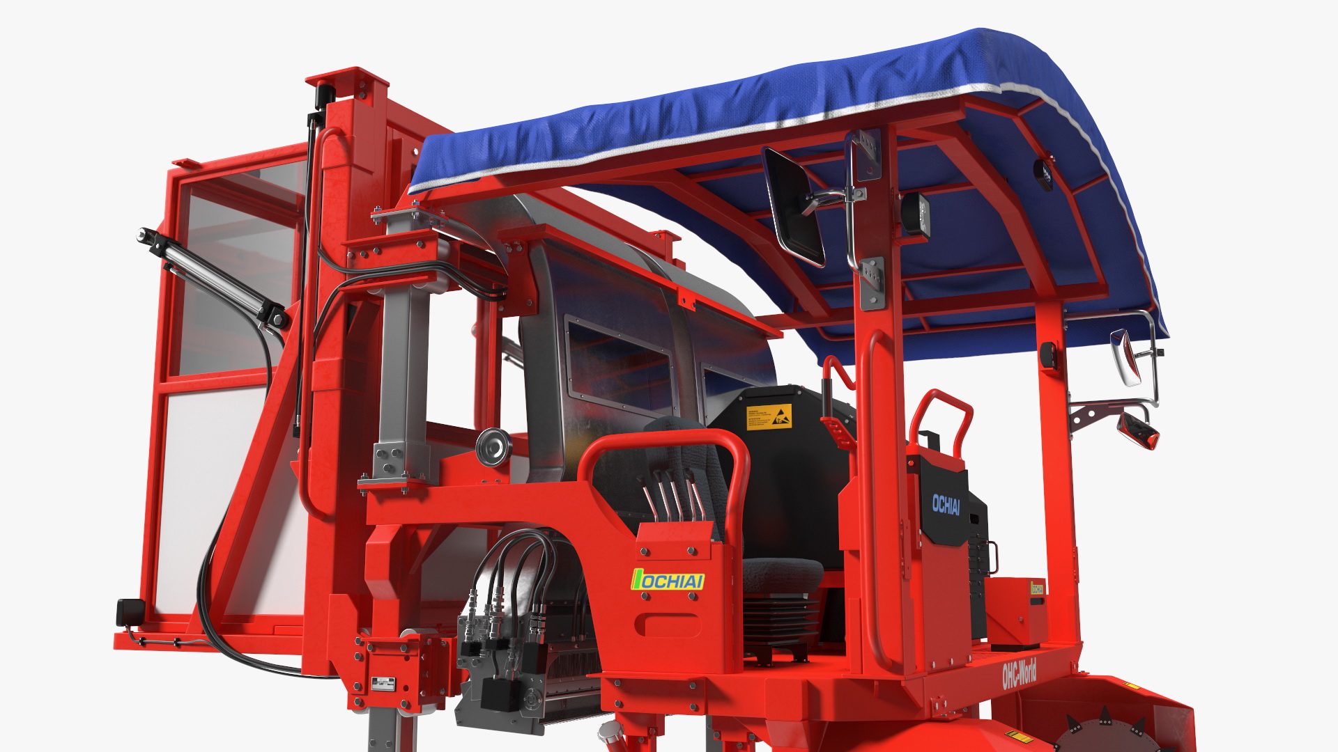 Self Propelled Tea Harvester Ochiai OHC-W Rigged for Cinema 4D 3D