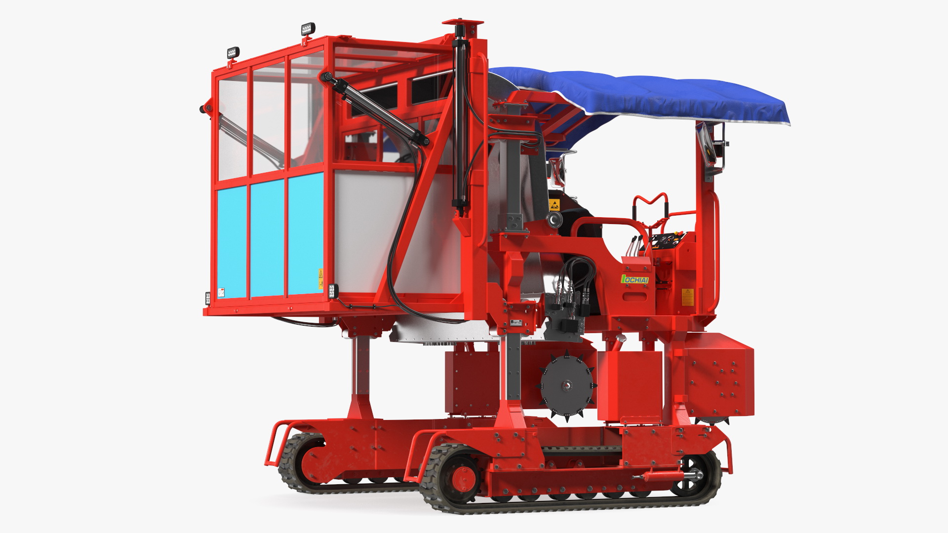 Self Propelled Tea Harvester Ochiai OHC-W Rigged for Cinema 4D 3D