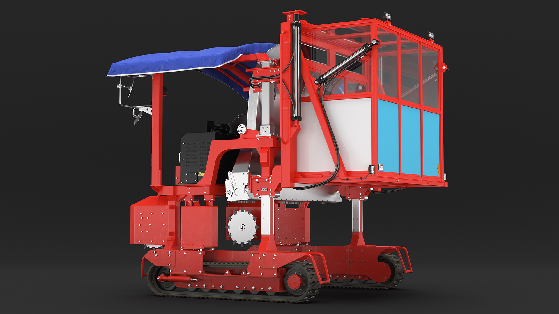 Self Propelled Tea Harvester Ochiai OHC-W Rigged for Cinema 4D 3D