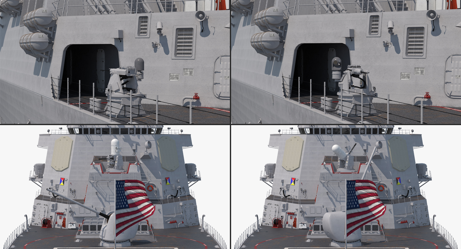 3D Arleigh Burke Destroyer Mahan DDG 72 Rigged model