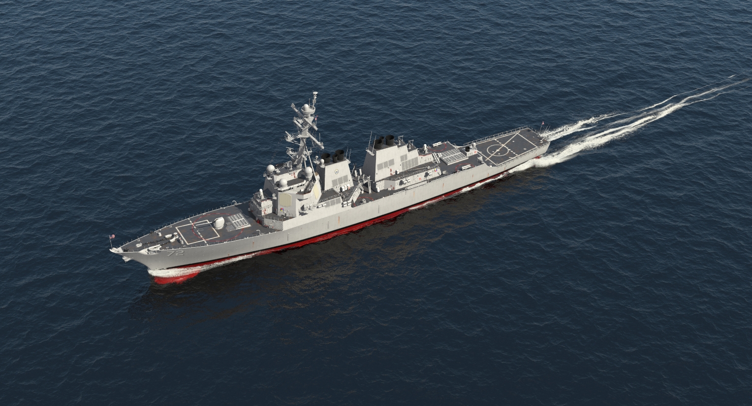 3D Arleigh Burke Destroyer Mahan DDG 72 Rigged model