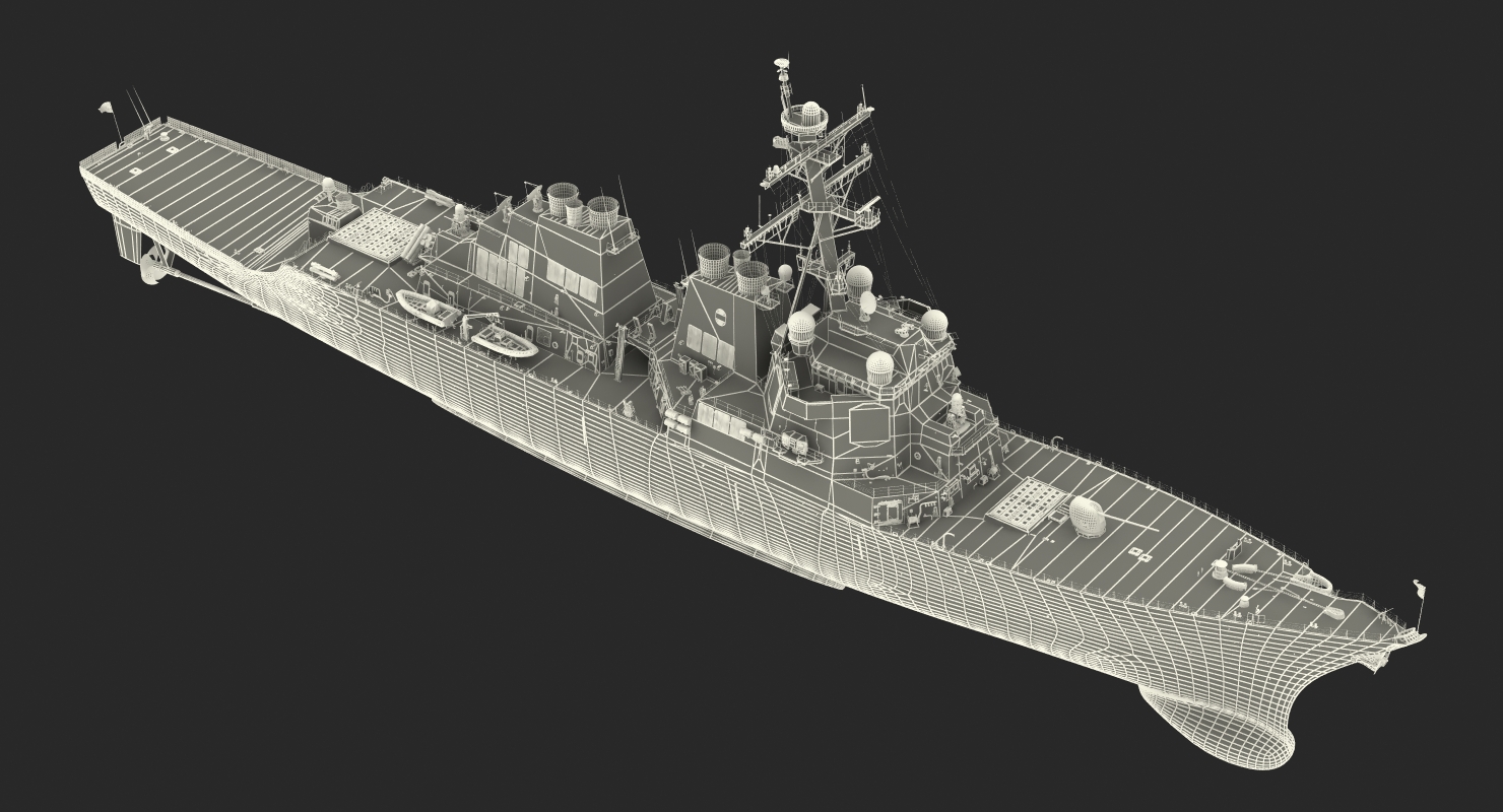 3D Arleigh Burke Destroyer Mahan DDG 72 Rigged model
