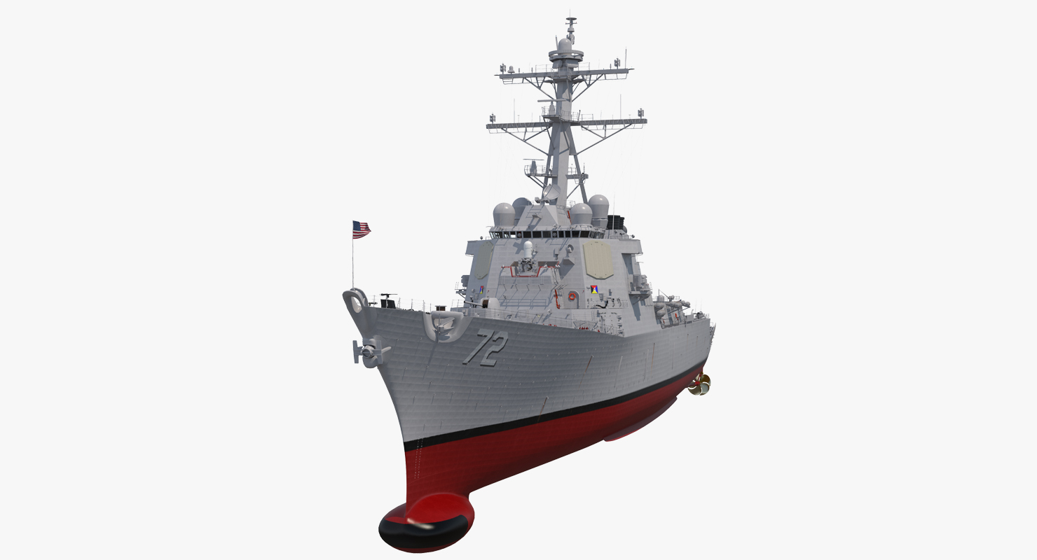 3D Arleigh Burke Destroyer Mahan DDG 72 Rigged model