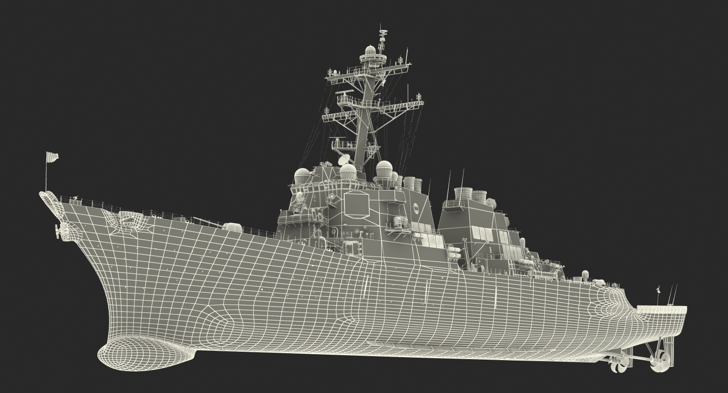 3D Arleigh Burke Destroyer Mahan DDG 72 Rigged model
