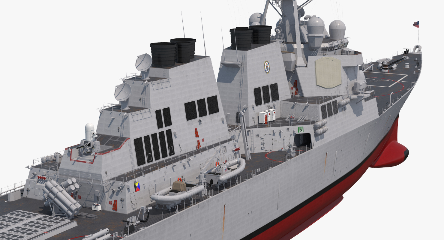 3D Arleigh Burke Destroyer Mahan DDG 72 Rigged model