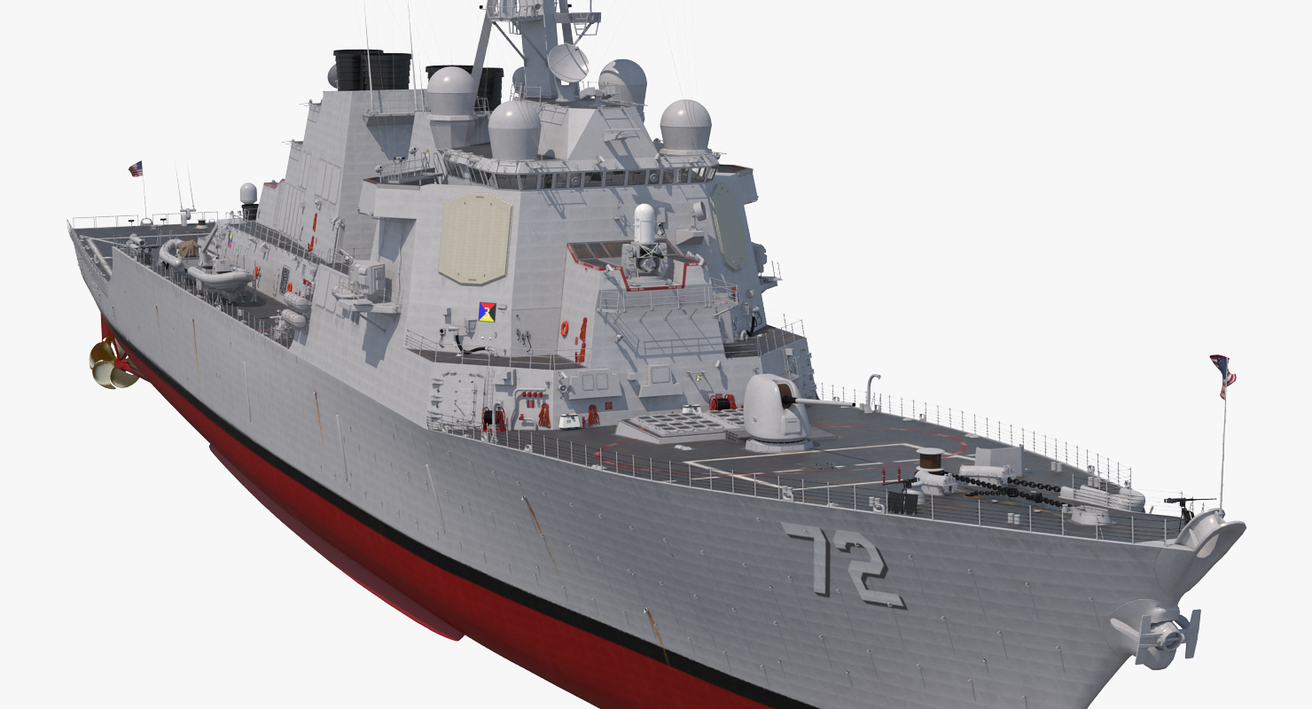 3D Arleigh Burke Destroyer Mahan DDG 72 Rigged model