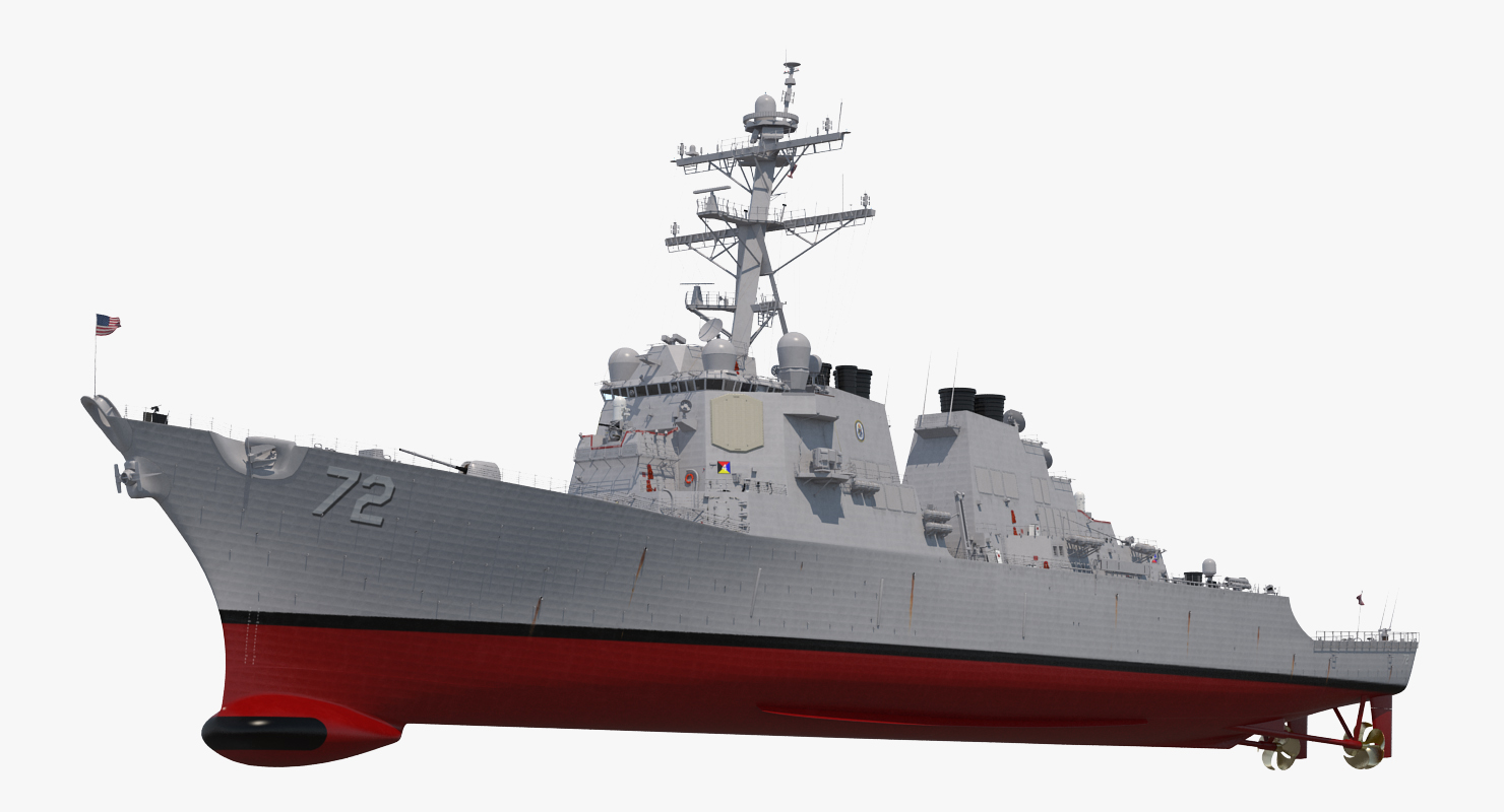 3D Arleigh Burke Destroyer Mahan DDG 72 Rigged model