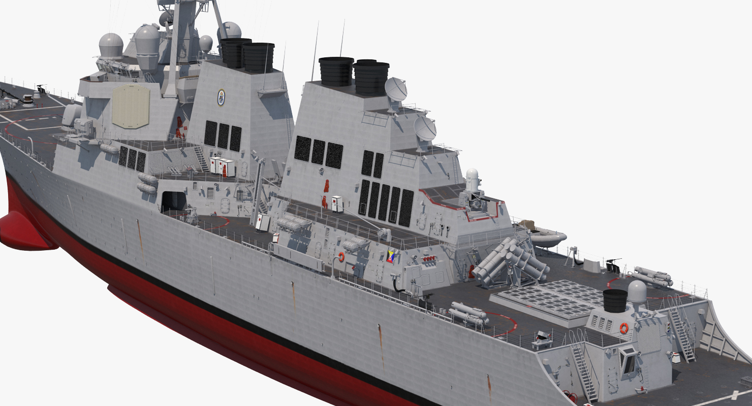 3D Arleigh Burke Destroyer Mahan DDG 72 Rigged model