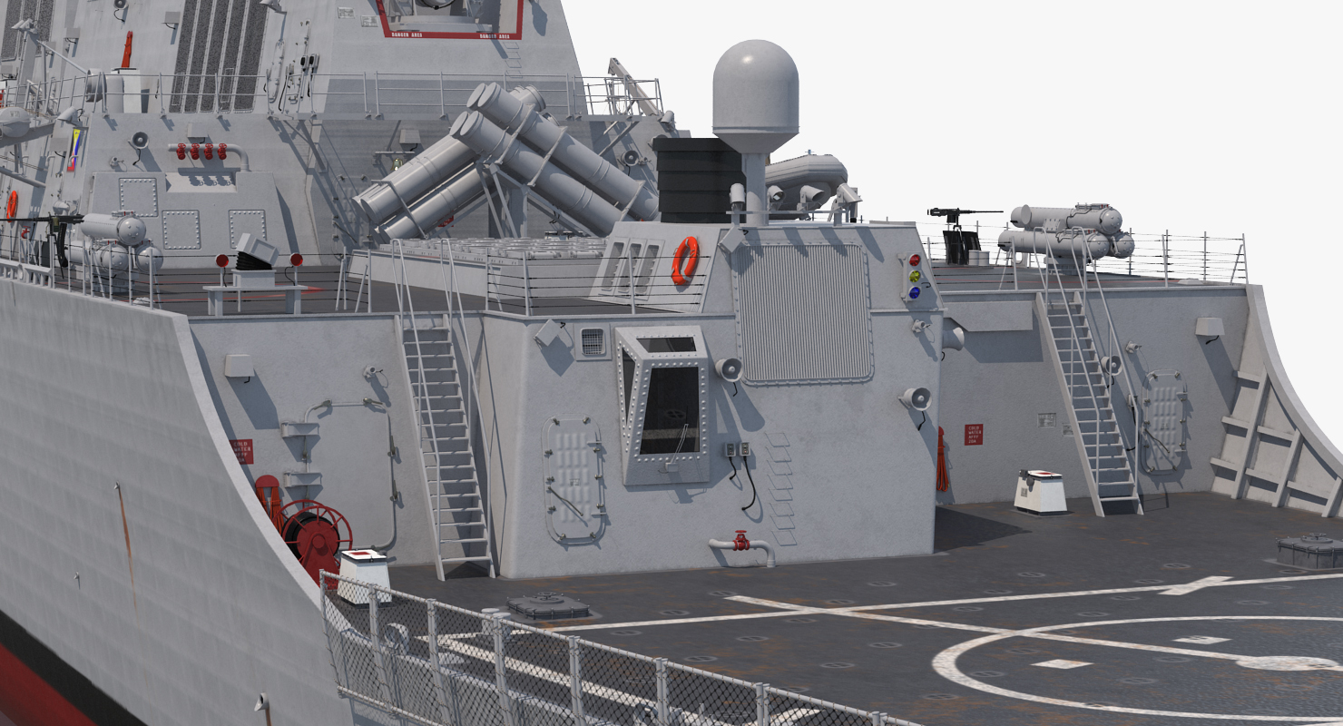 3D Arleigh Burke Destroyer Mahan DDG 72 Rigged model