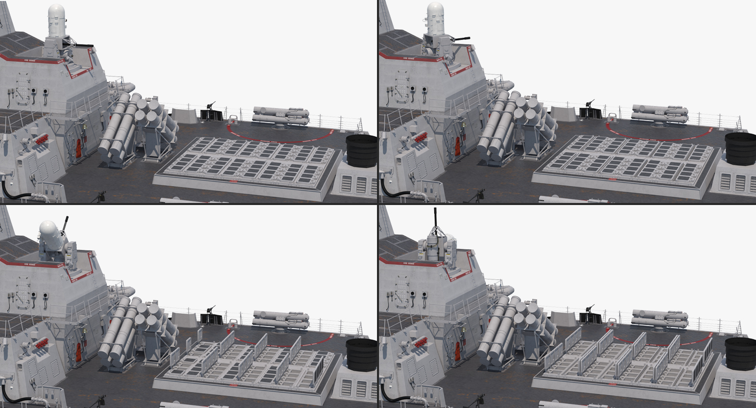 3D Arleigh Burke Destroyer Mahan DDG 72 Rigged model
