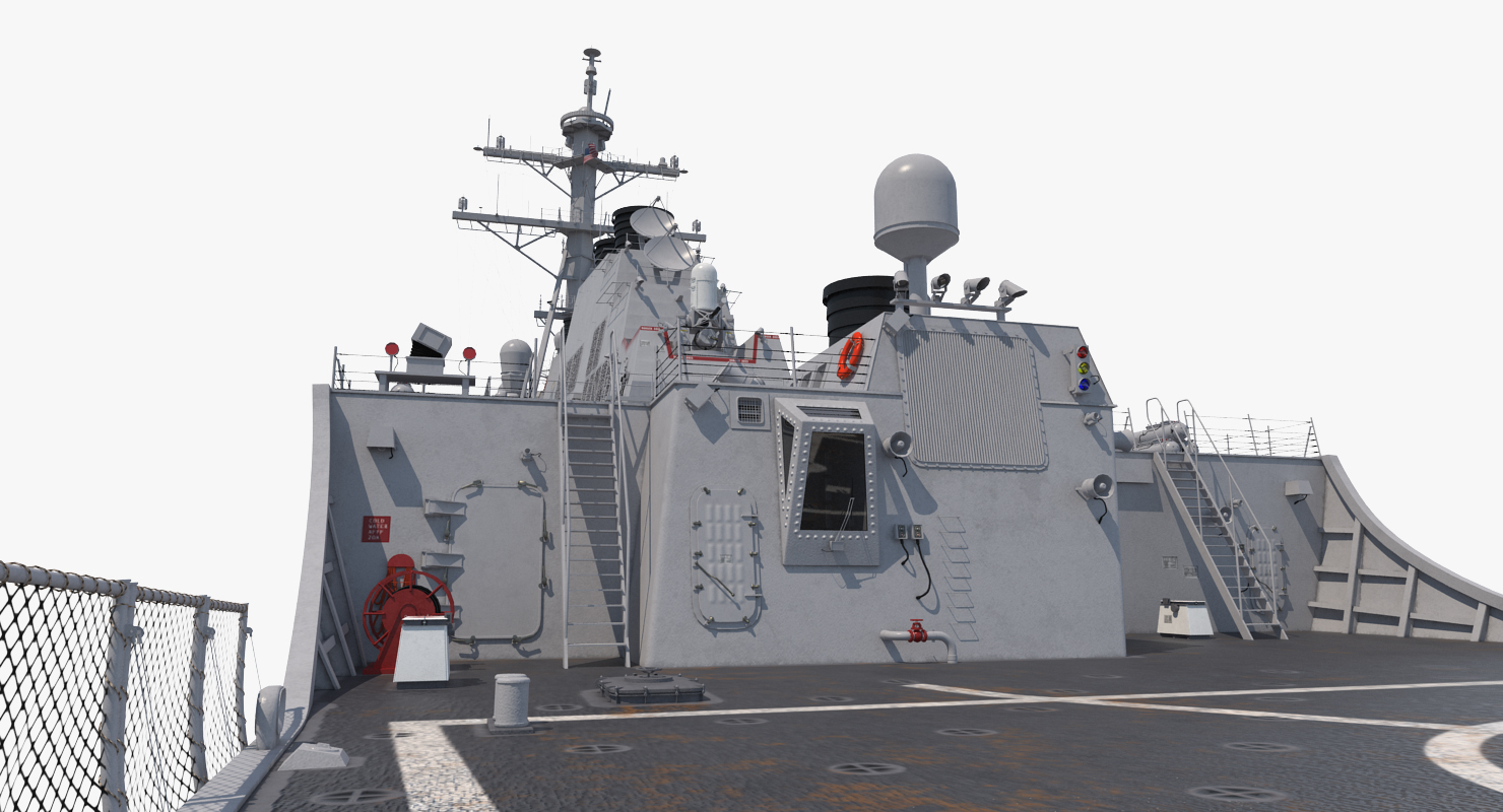 3D Arleigh Burke Destroyer Mahan DDG 72 Rigged model