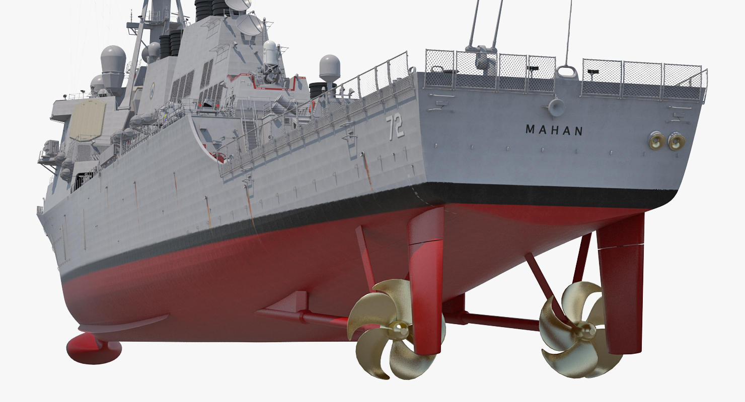 3D Arleigh Burke Destroyer Mahan DDG 72 Rigged model