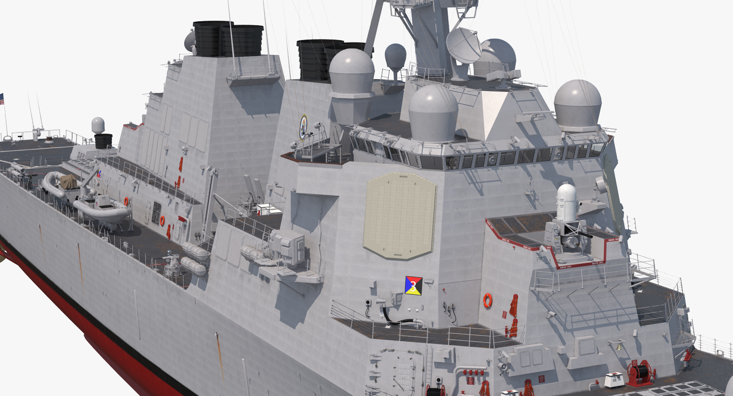 3D Arleigh Burke Destroyer Mahan DDG 72 Rigged model