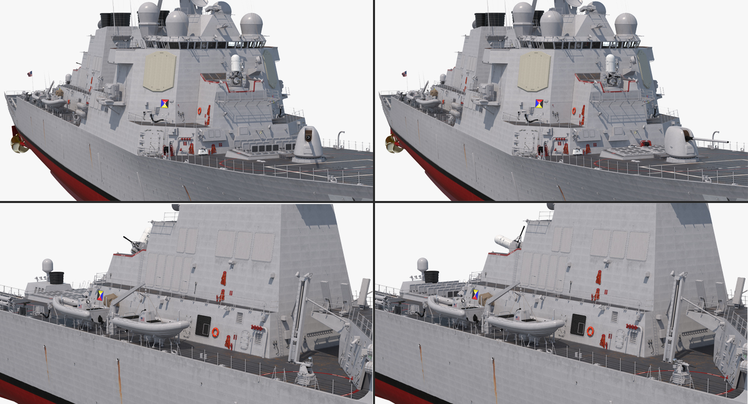 3D Arleigh Burke Destroyer Mahan DDG 72 Rigged model