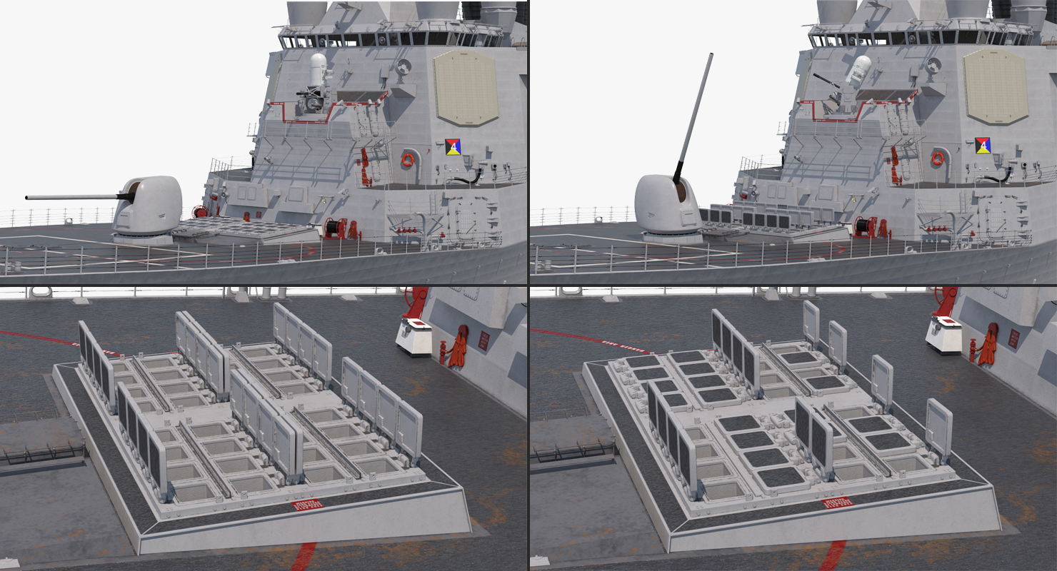 3D Arleigh Burke Destroyer Mahan DDG 72 Rigged model
