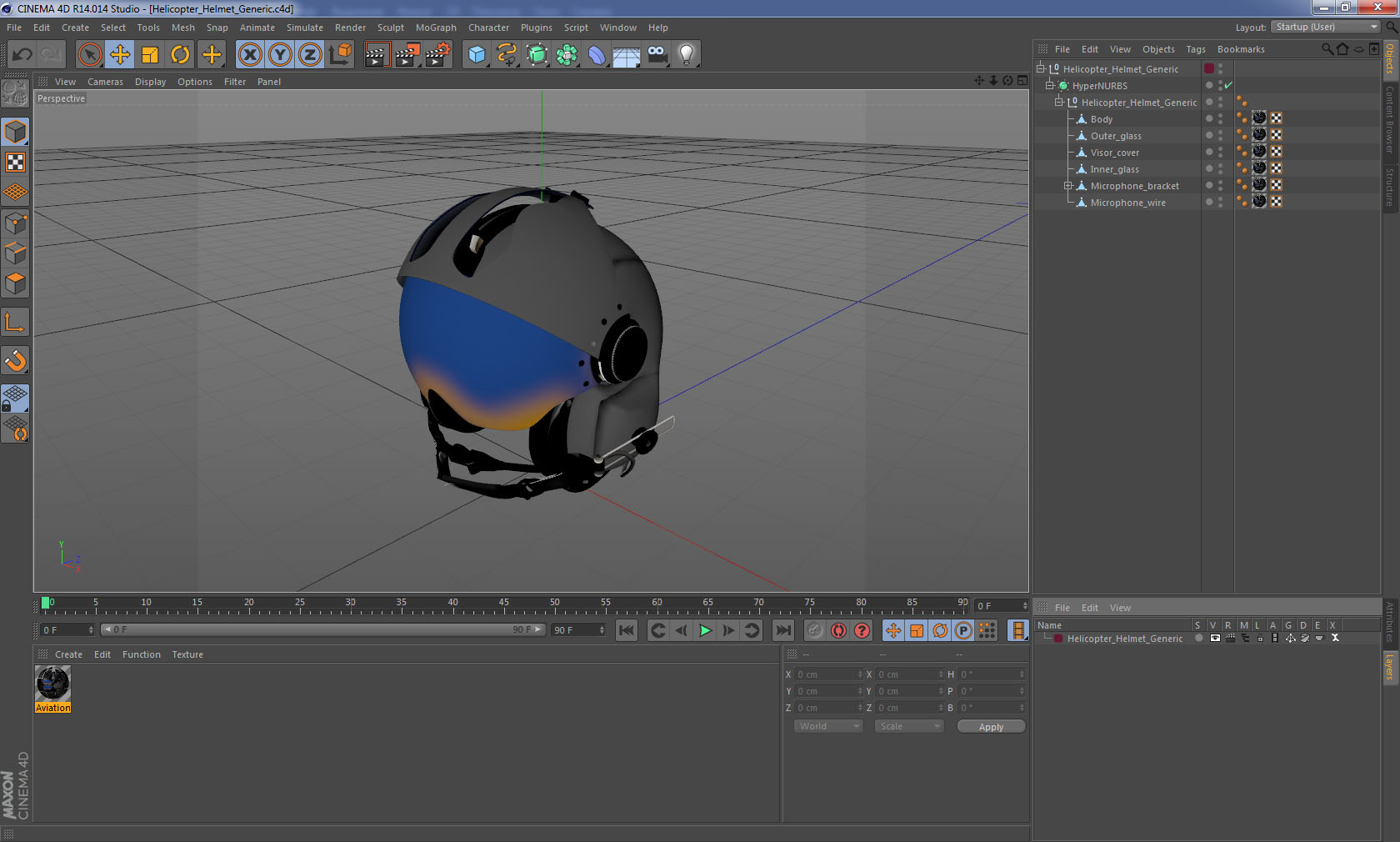 3D model Helicopter Helmet Generic