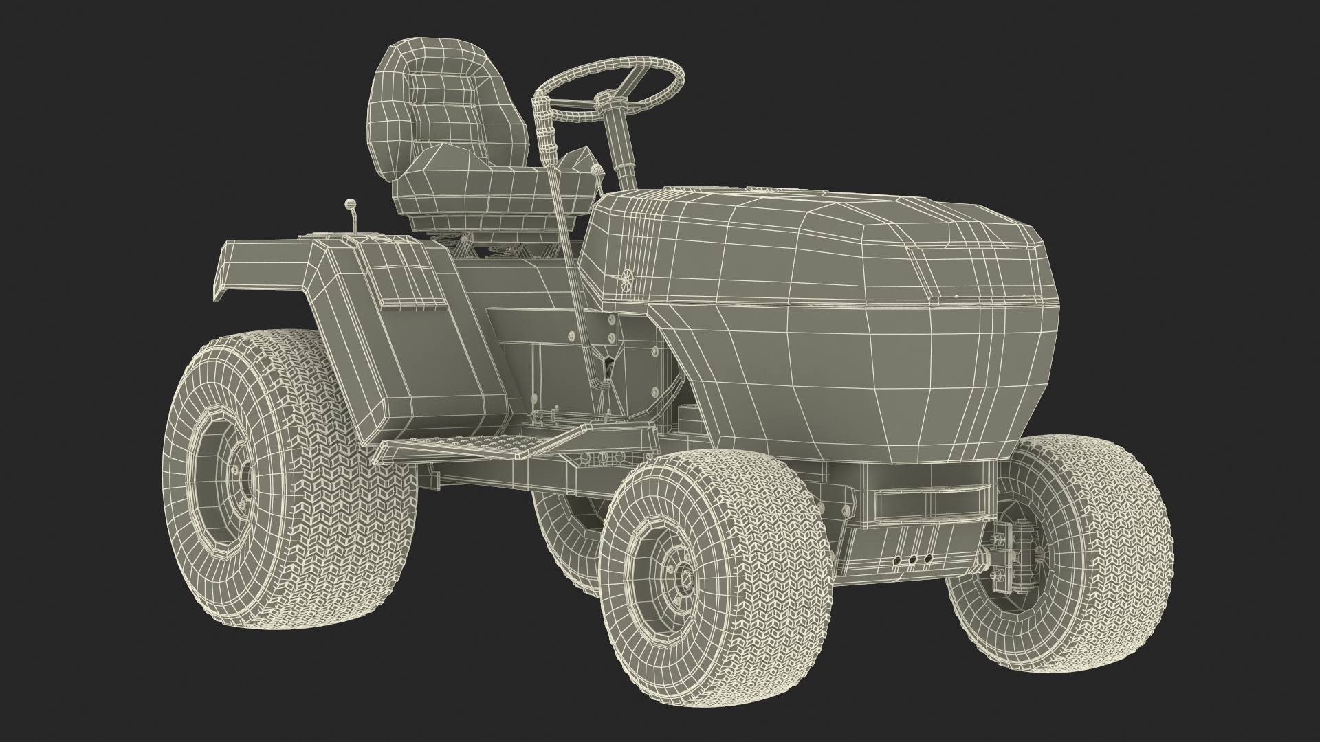 Pickup Truck with Gooseneck Trailer and Mini Tractor 3D