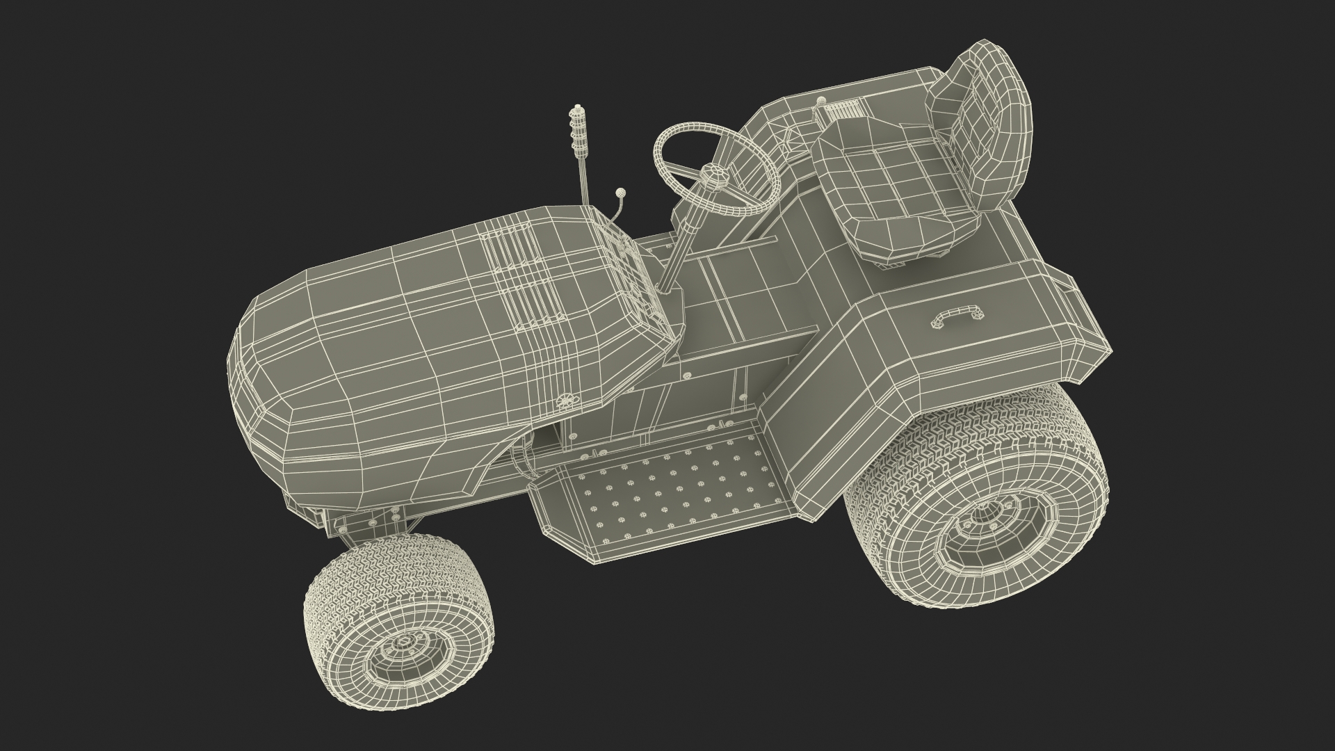 Pickup Truck with Gooseneck Trailer and Mini Tractor 3D