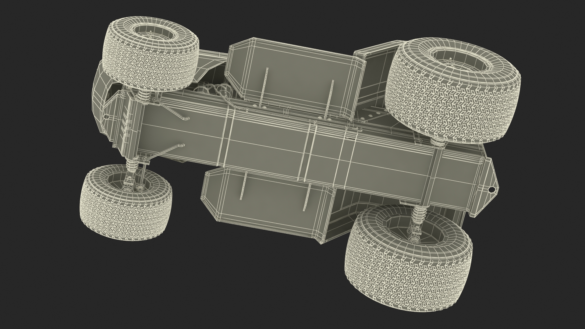 Pickup Truck with Gooseneck Trailer and Mini Tractor 3D