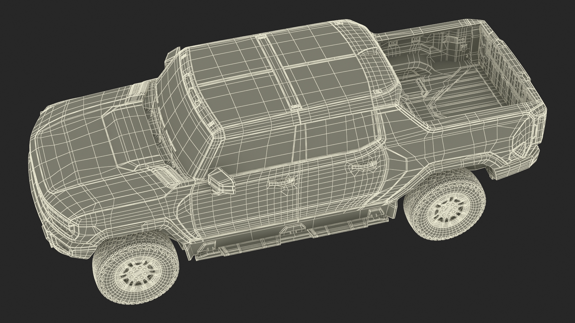 Pickup Truck with Gooseneck Trailer and Mini Tractor 3D