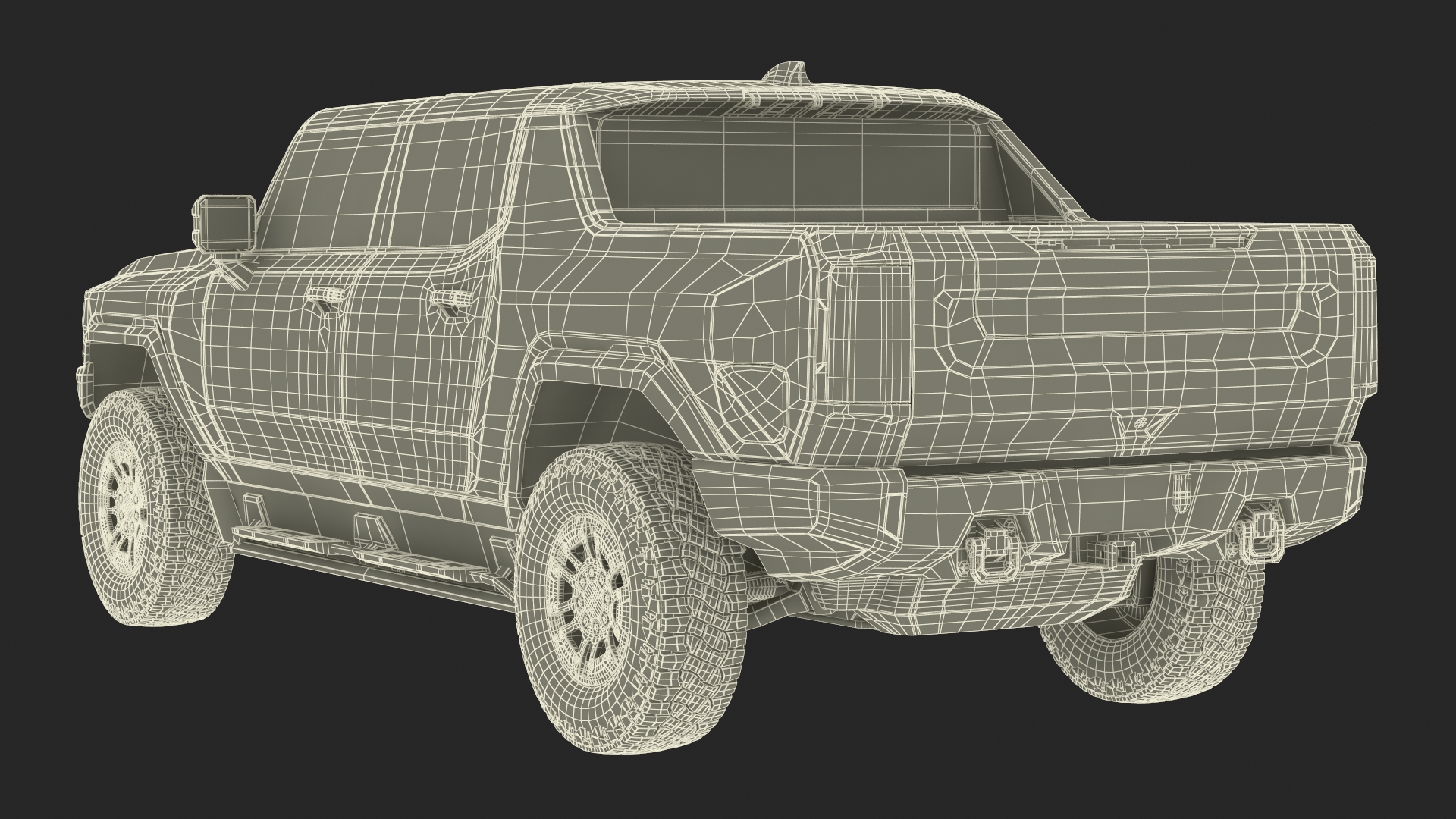 Pickup Truck with Gooseneck Trailer and Mini Tractor 3D