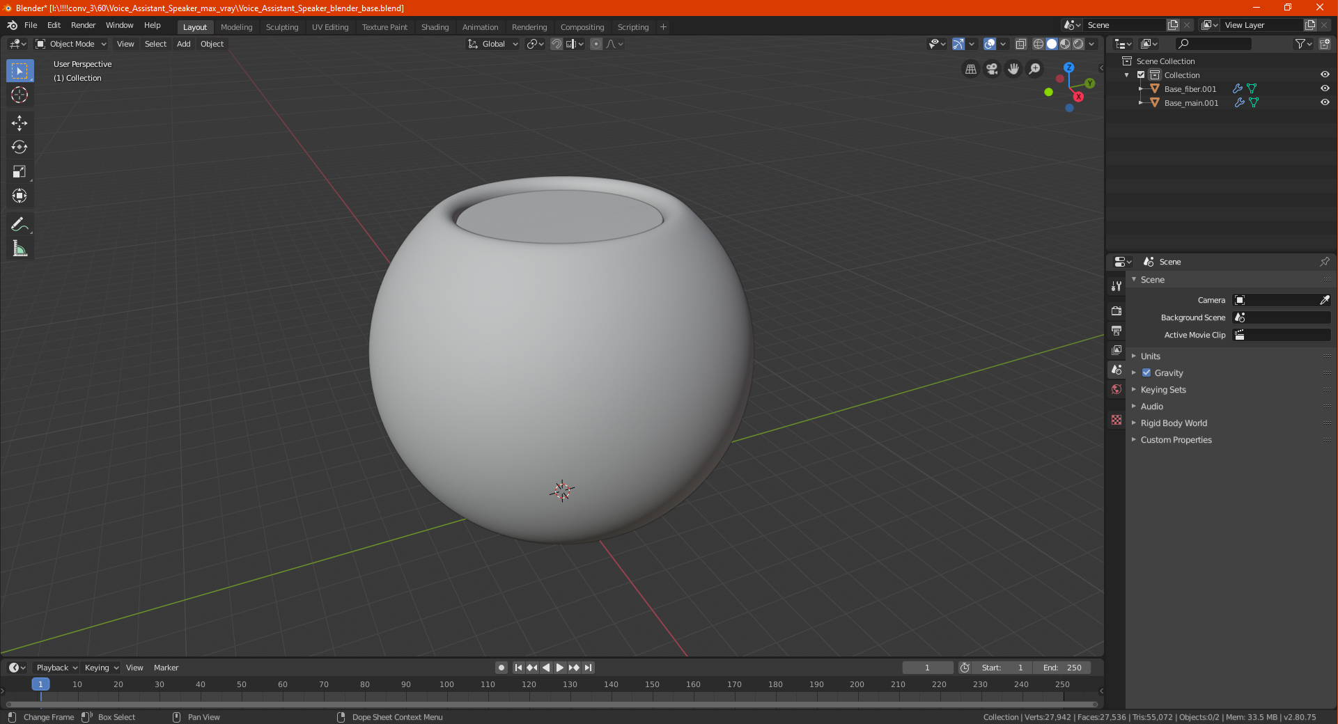 3D Voice Assistant Speaker model