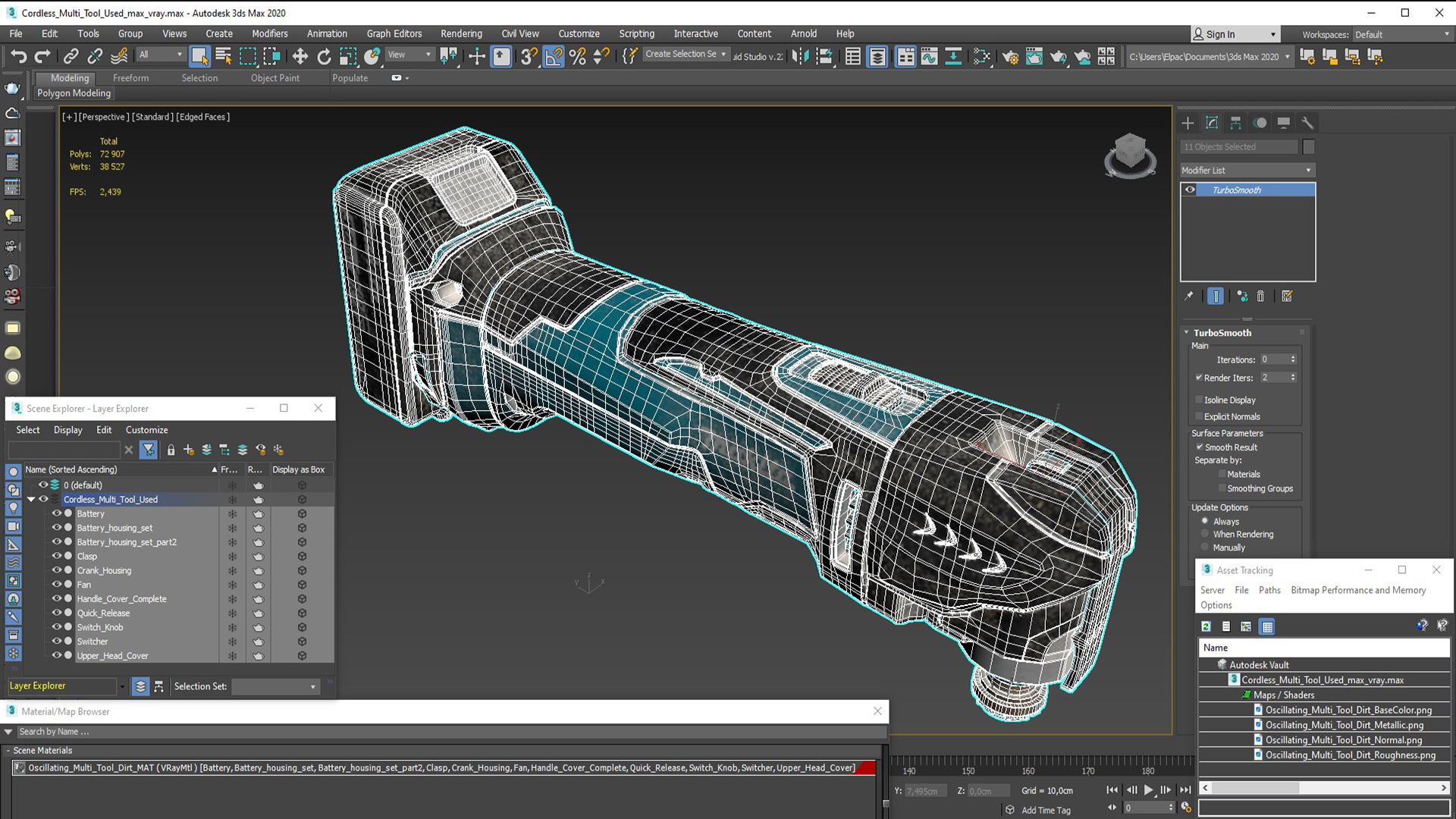 3D Makita Cordless Multi Tool Used