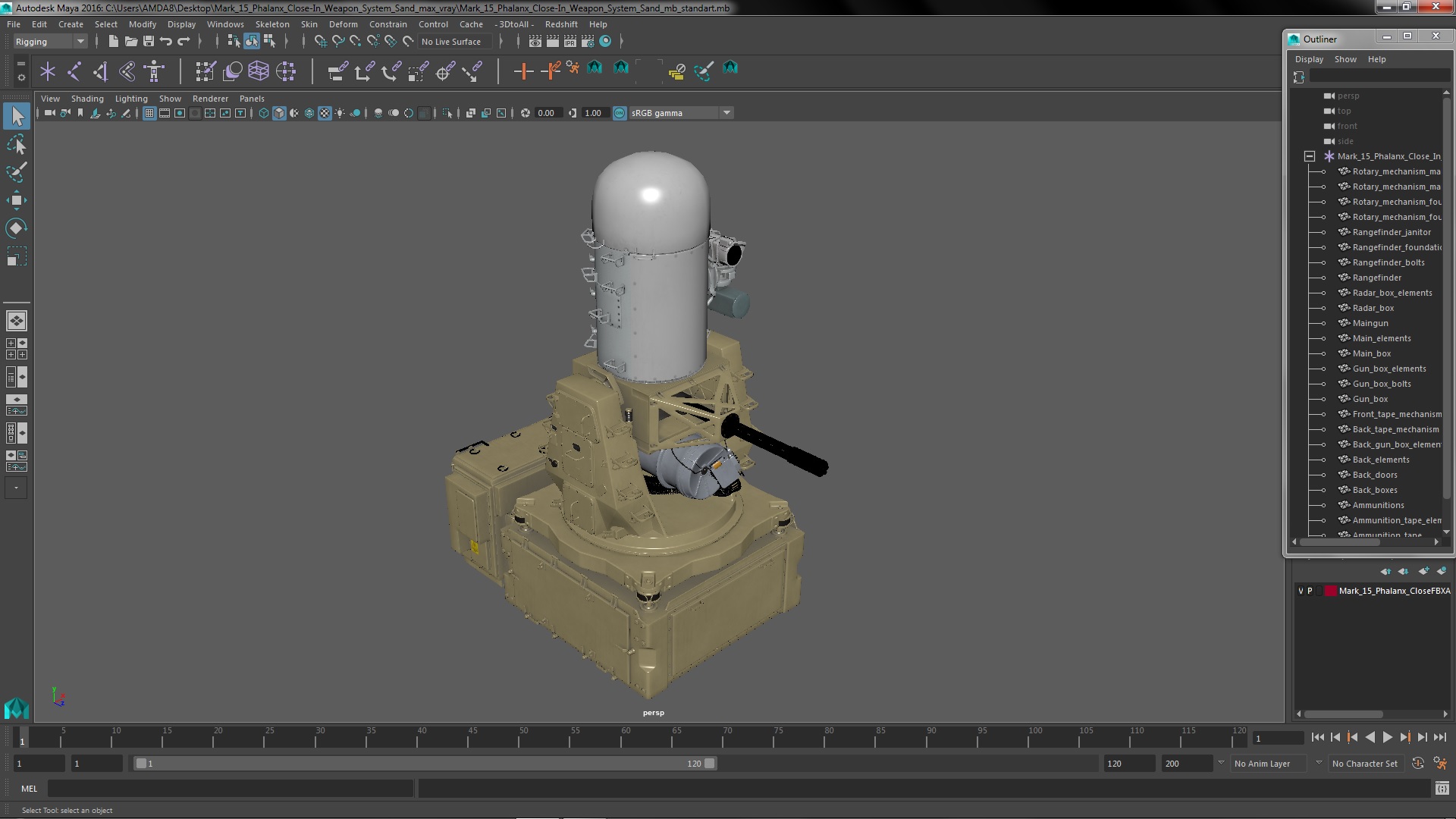 3D Mark 15 Phalanx Close-In Weapon System Sand model