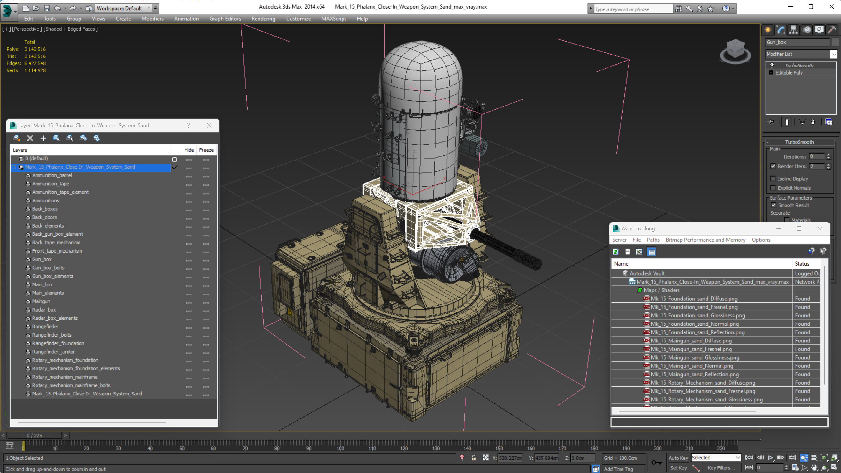 3D Mark 15 Phalanx Close-In Weapon System Sand model