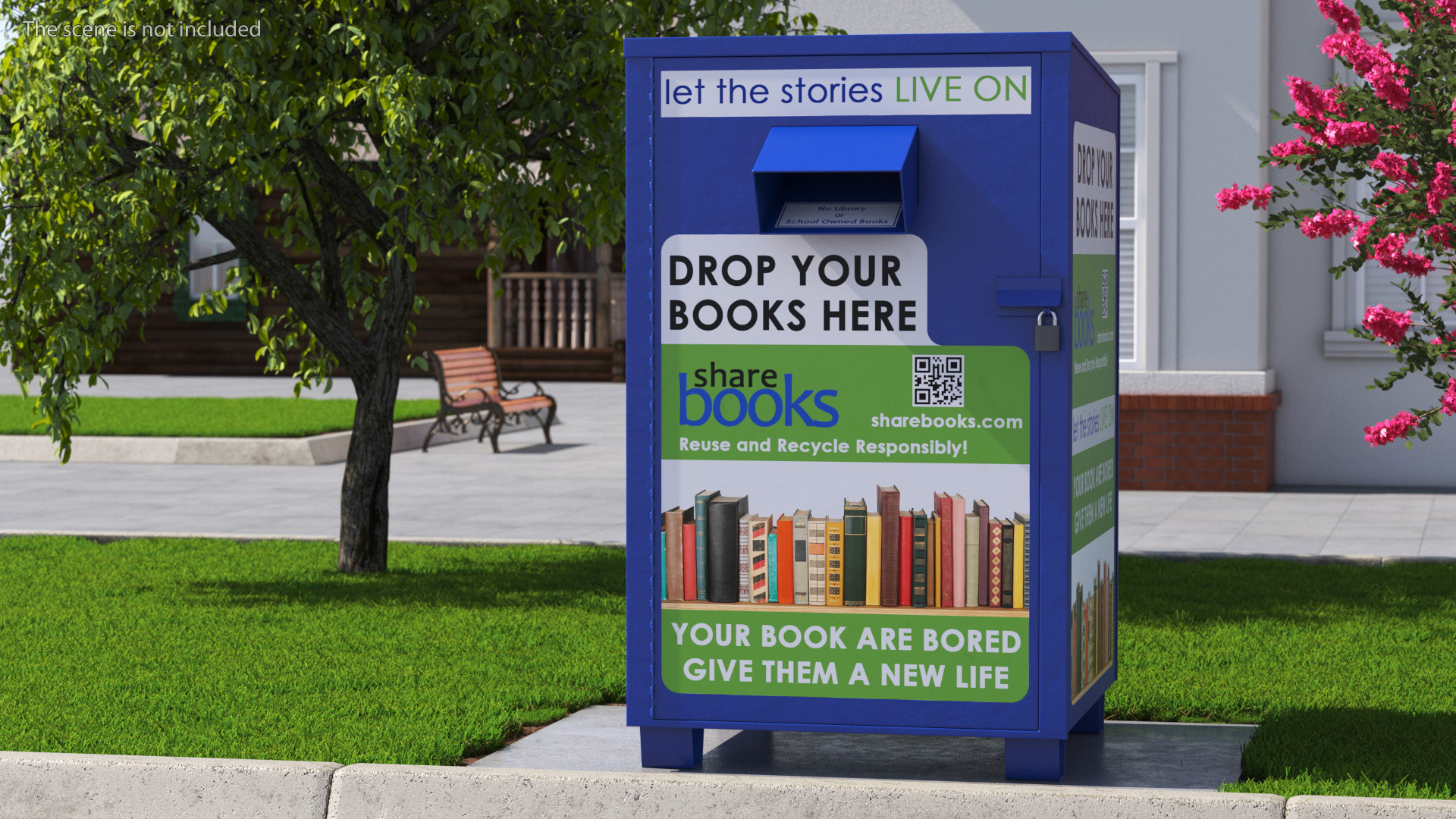 3D Book Drop Box Blue model