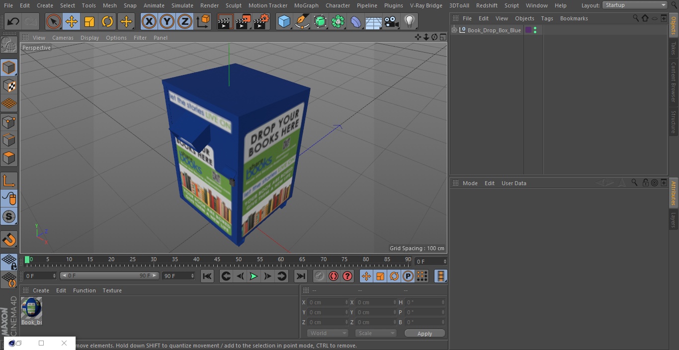 3D Book Drop Box Blue model
