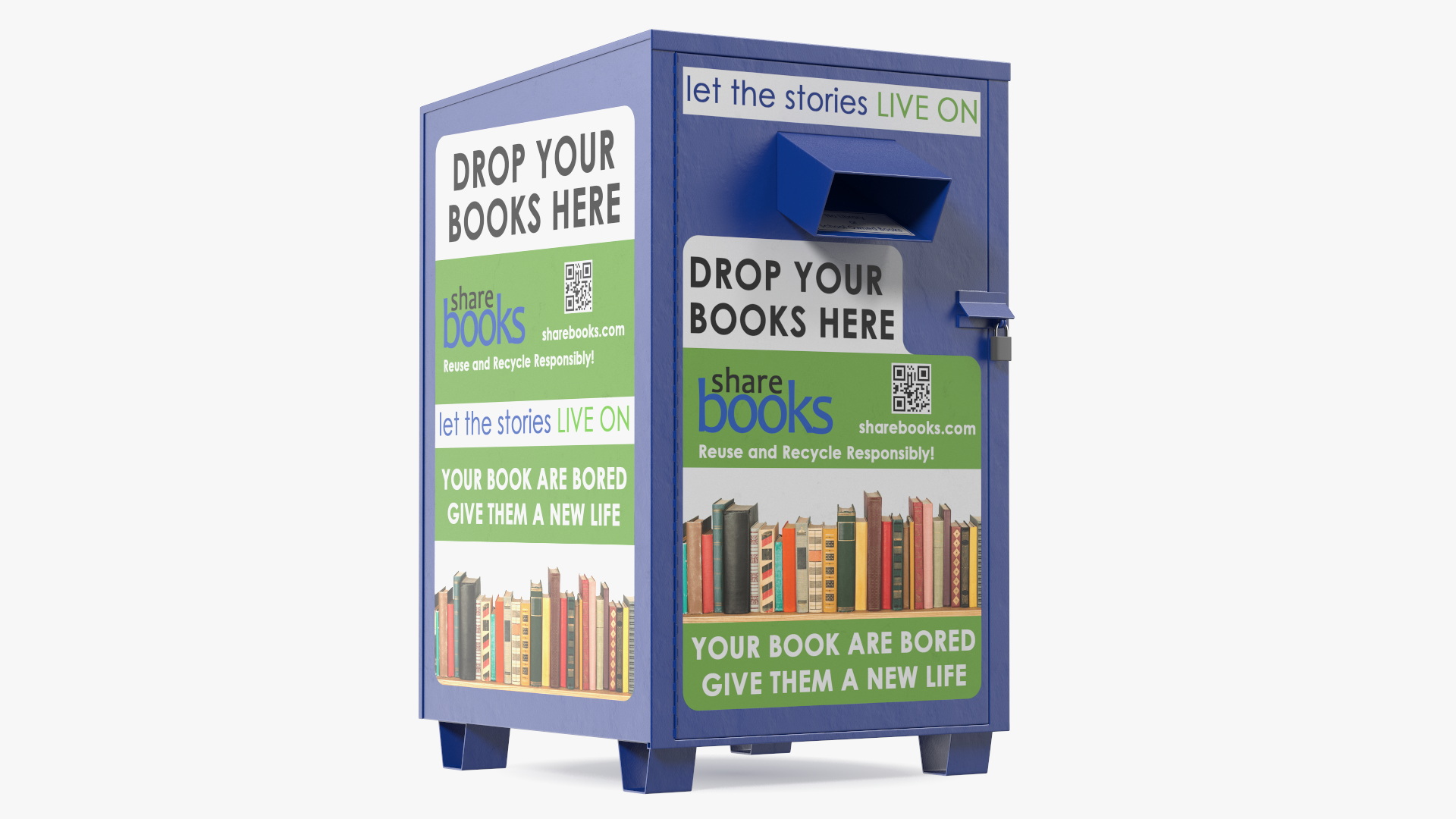 3D Book Drop Box Blue model