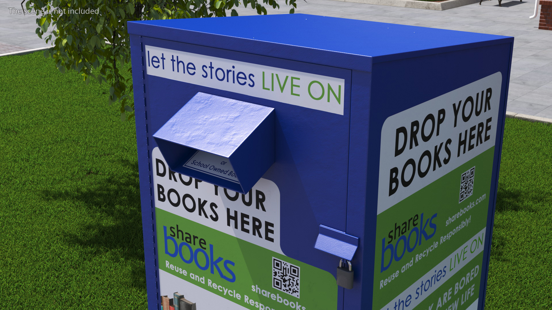 3D Book Drop Box Blue model